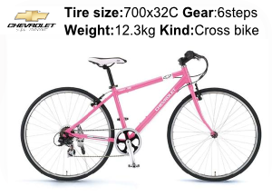 CHEVY（シボレー） 自転車 AL-CRB7006 700×32C ピンクの商品説明-Tire size-700x32C Gear-6steps Weight-12.3kg Kind-Cross bike