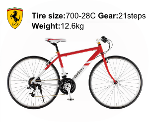 Ferrari（フェラーリ） 自転車 700C CR-D 7021 レッドの商品説明-Tire size-700-28C Gear-21steps Weight-12.6kg